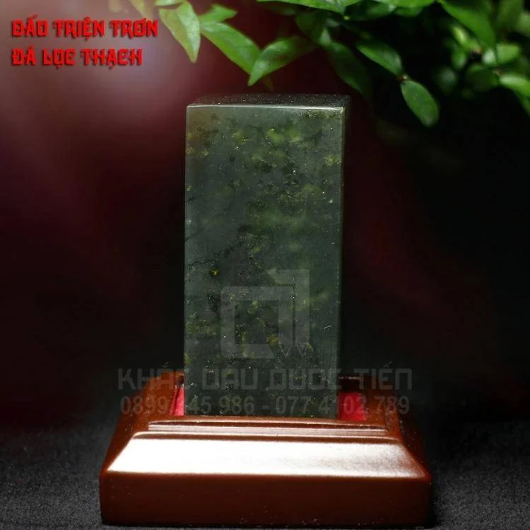 Dấu triện tròn - Đá lục thạch