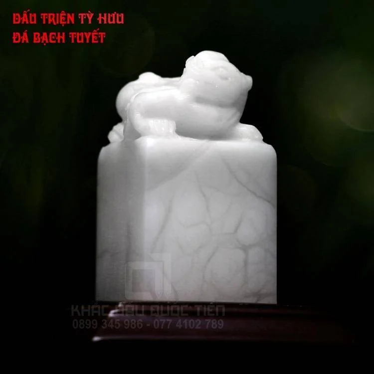Dấu triện tỳ hưu - Đá bạch tuyết