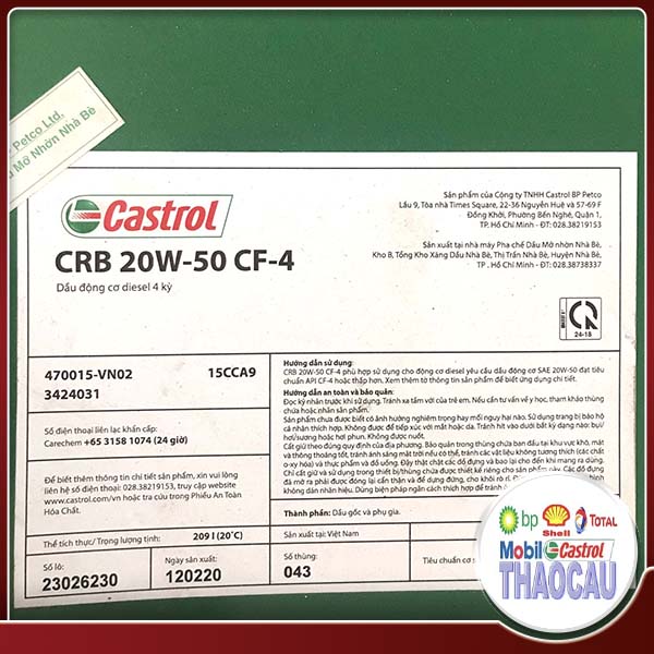 Dầu nhớt Castrol CRB 20W