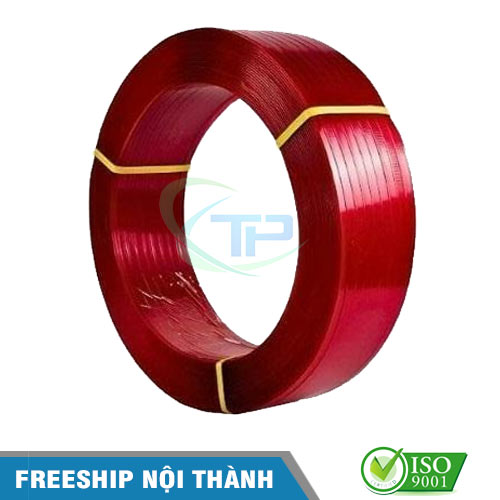 Dây đai PET màu đỏ bản 12, 16, 19, 25mm