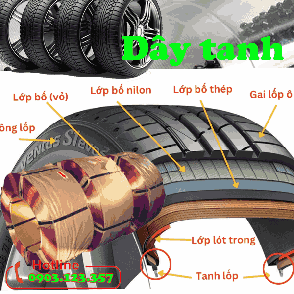 Dây tanh làm lốp