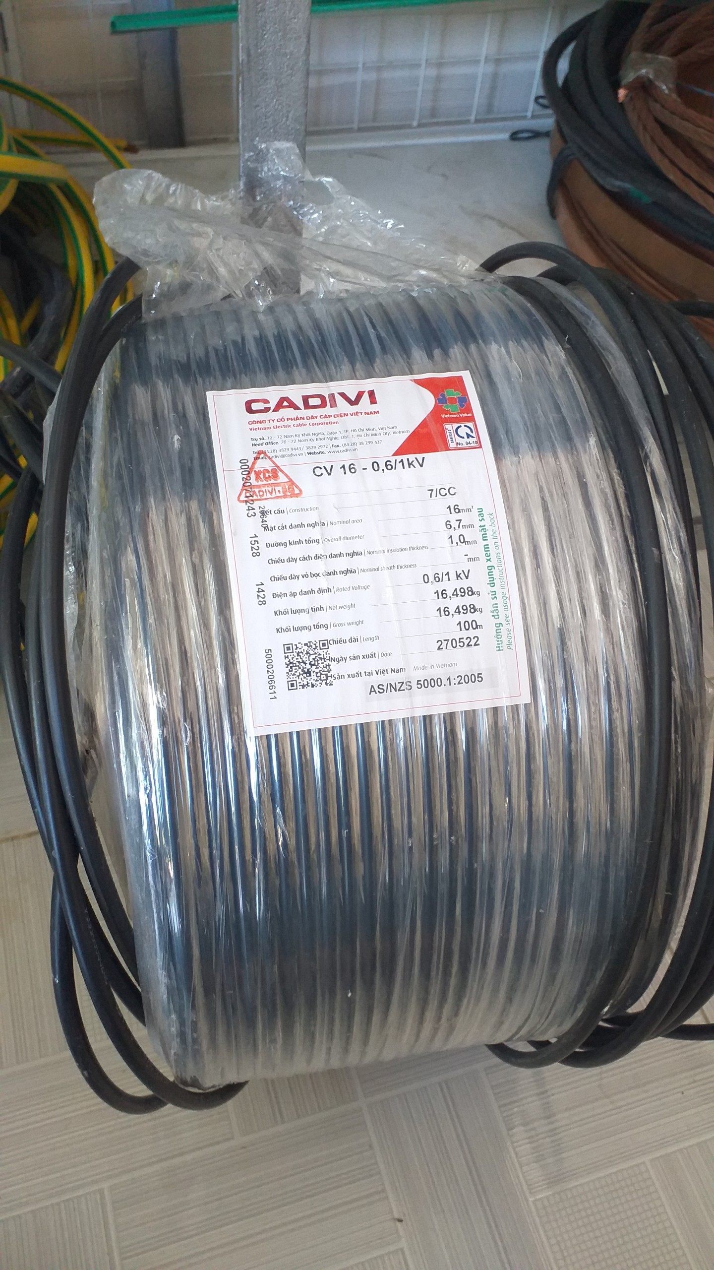 Dây cáp điện Cadivi CV 16mm2