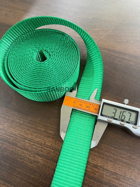 Dây đai vải polyester cường lực chằng hàng 3cm màu xanh