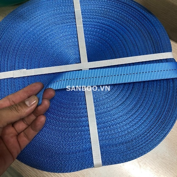 Dây đai vải polyester cường lực 2.5cm xanh 800kg