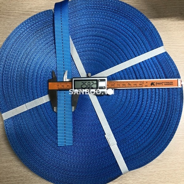 Dây đai vải polyester cường lực 2.5cm xanh 800kg
