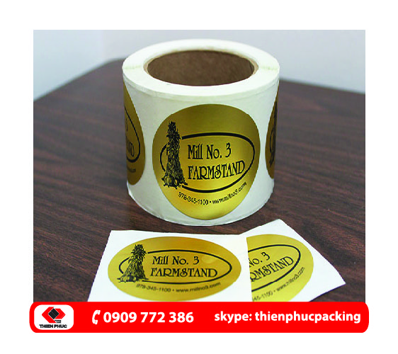 In decal giấy nhũ vàng