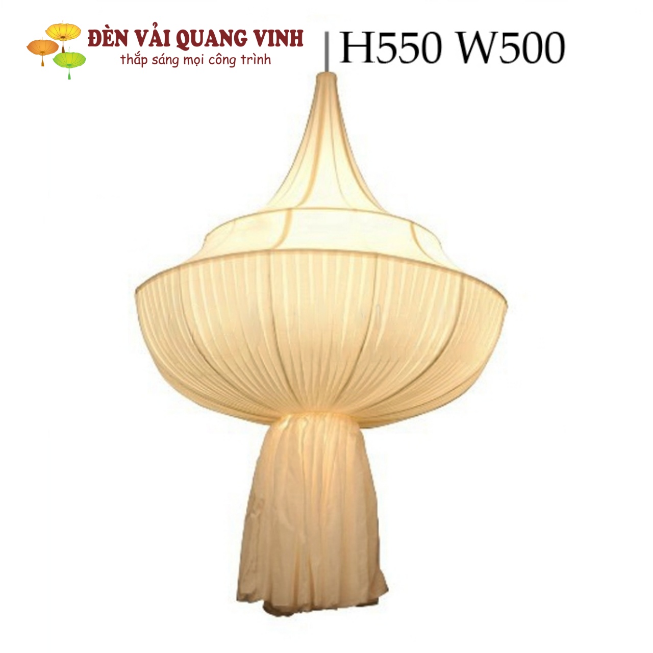 Đèn chùm vải lụa trang trí sảnh khách sạn