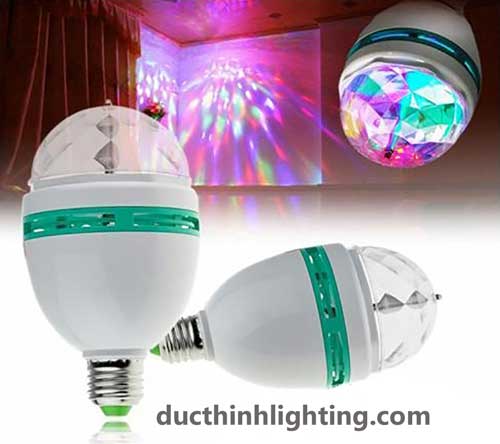 Đèn Led cầu xoay nhiều màu