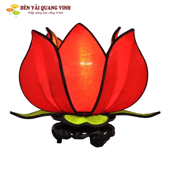 Đèn vải hình hoa sen trang trí sảnh chùa
