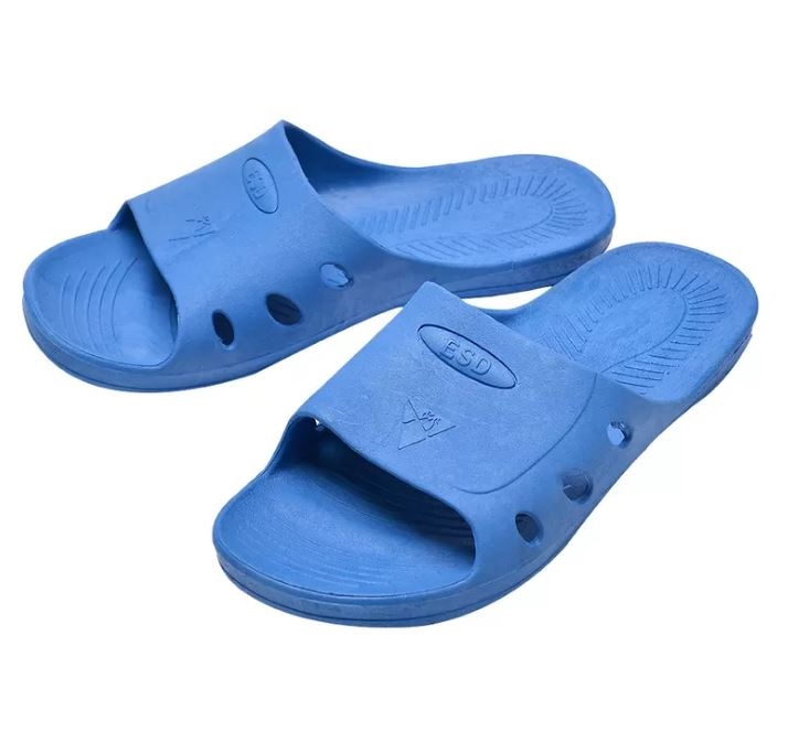 Dép 6 lỗ tĩnh điện màu xanh