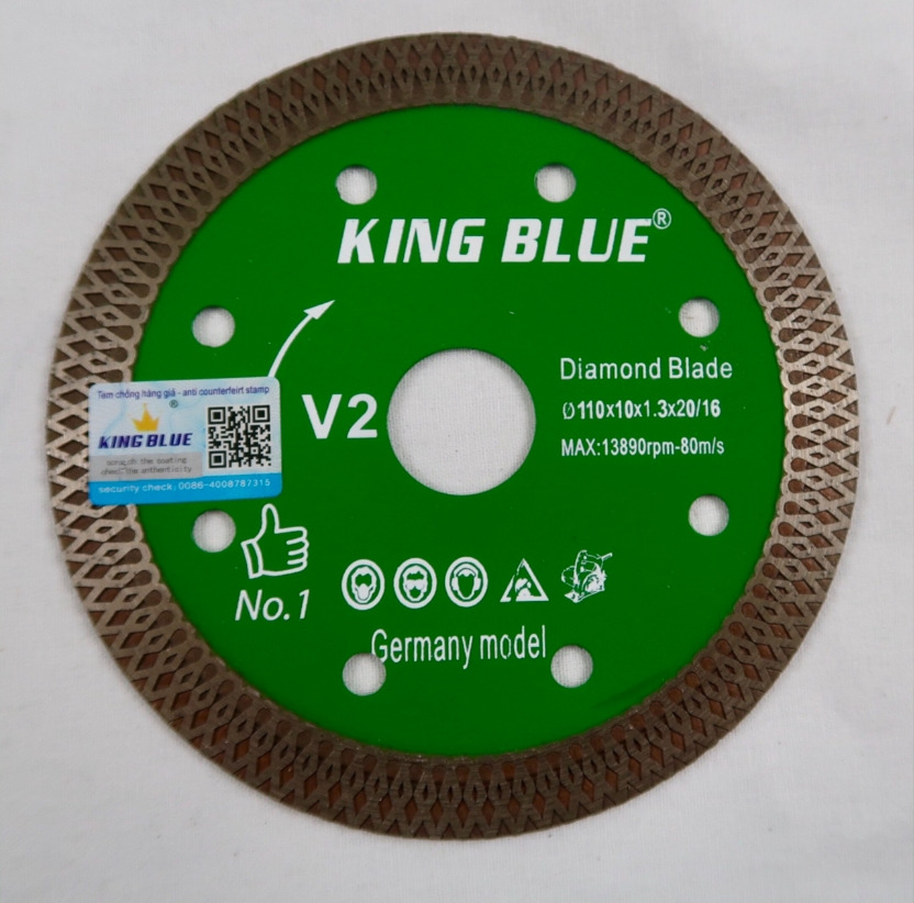 Đĩa cắt đá bóng kính Marble trắng sứ King Blue