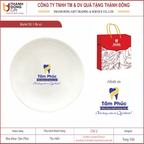 Đĩa sứ tròn trắng