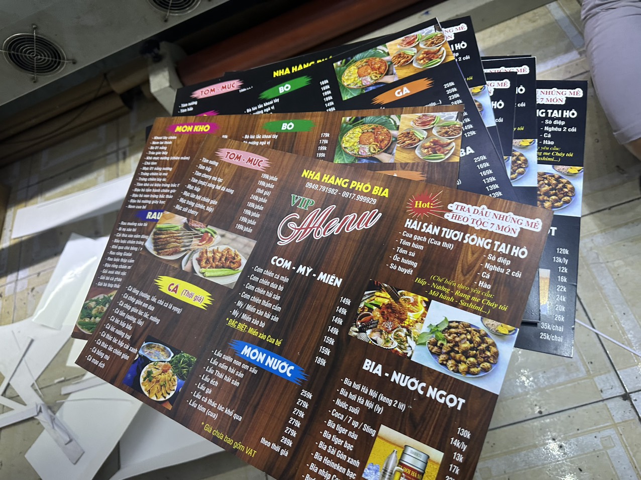 Dịch vụ in ấn menu