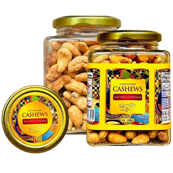 Điều vị phomai khối lượng tịnh 250g - Hủ thủy tinh vuông 500ml