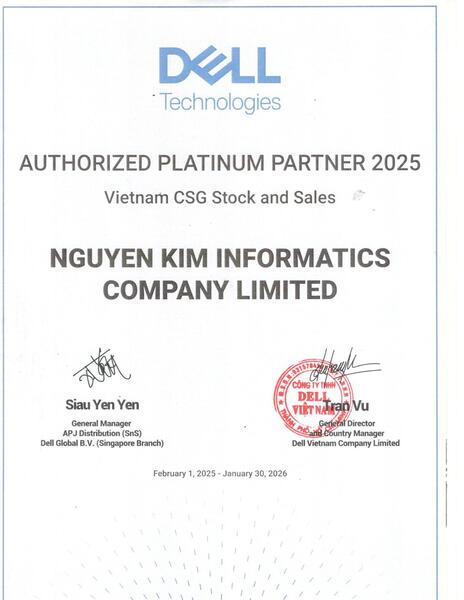 Đối tác bạch kim của Dell Technologies năm 2025