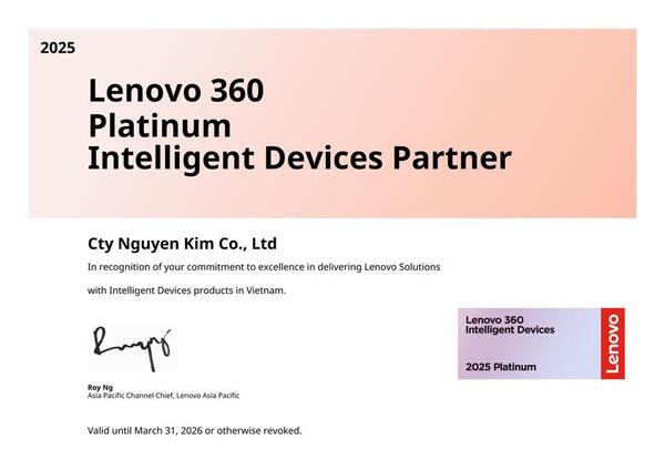 Đối tác bạch kim cung cấp các thiết bị thông minh của Lenovo 360 năm 2025