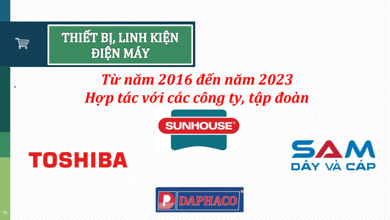 Đối tác thiết bị, linh kiện điện máy