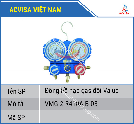 Đồng hồ nạp gas đôi Value