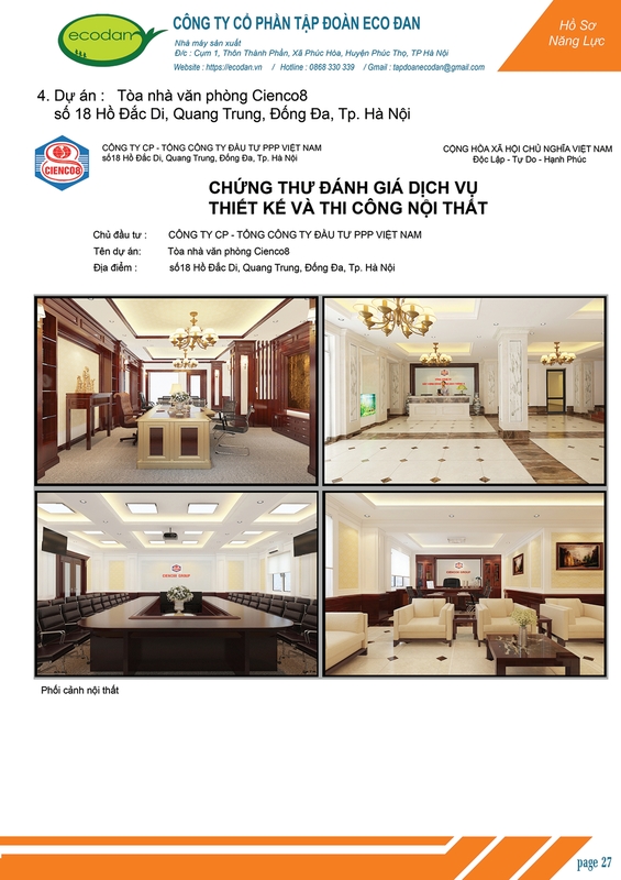 Dự án tòa nhà văn phòng Cienco8, Hà Nội