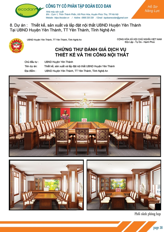 Dự án UBND huyện Yên Thành. Nghệ An