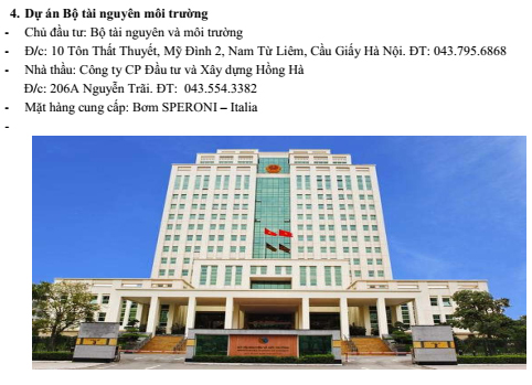 Dự án bộ tài nguyên môi trường