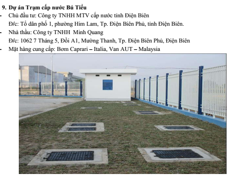 Dự án trạm cấp nước Bú Tiểu