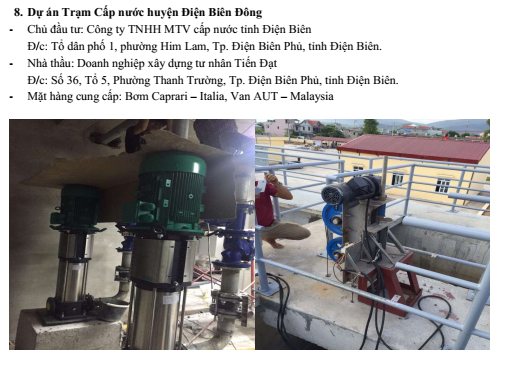 Dự án trạm cấp nước huyện Điện Biên Đông