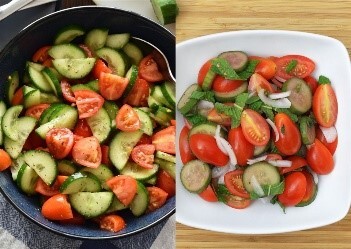 Dưa bao tử, cà chua bi hỗn hợp