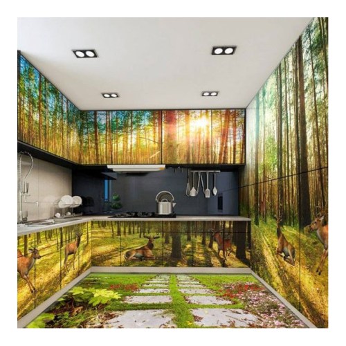 Gạch 3D phòng bếp