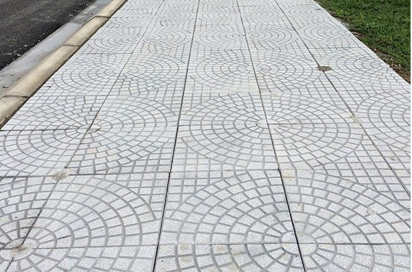 Gạch terrazo xám quạt