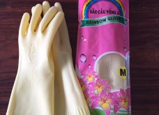 Găng tay gấp nếp số 7 - màu kem