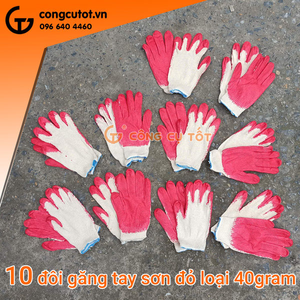 Bịch 10 đôi găng tay đỏ sơn 40gr