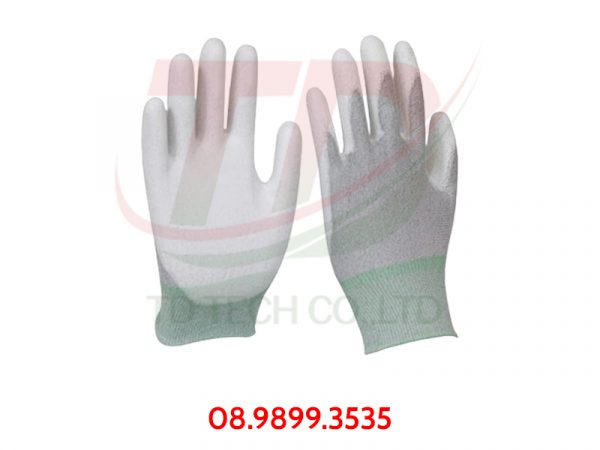 Găng tay chống tĩnh điện Carbon phủ PU lòng bàn tay