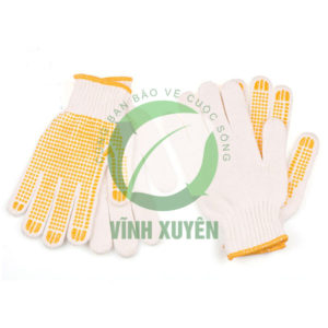 Găng tay sợi phủ hạt nhựa