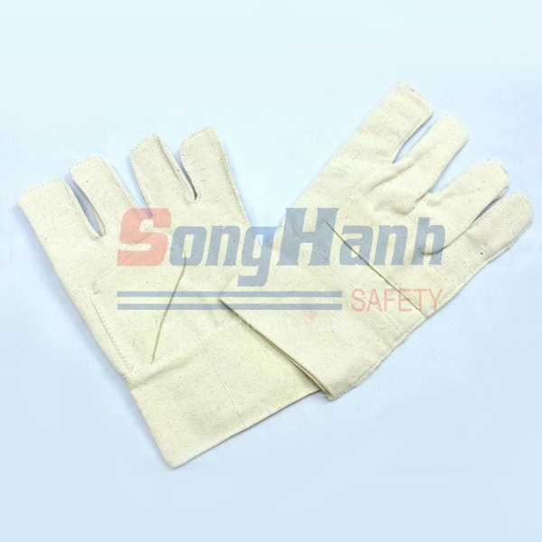 Găng tay vải bạt trắng 3 lớp