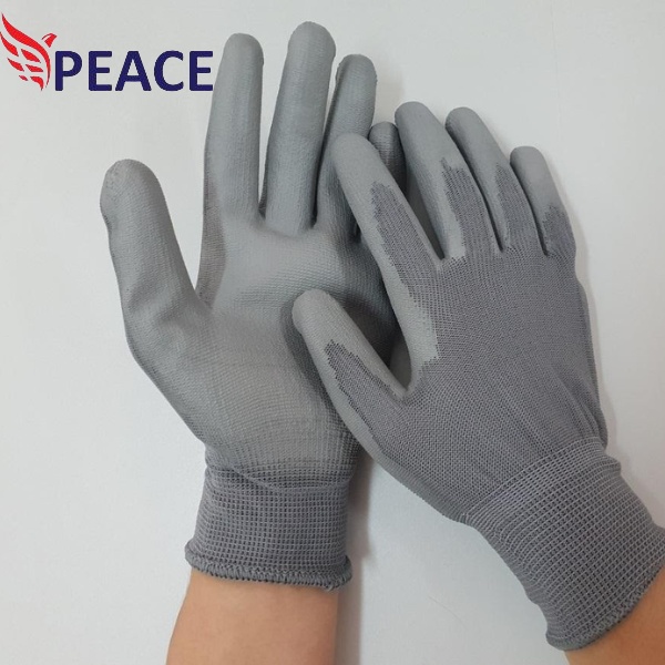 Găng tay xám phủ bàn PU