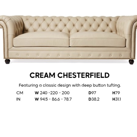Sofa (Cream Chesterfield)