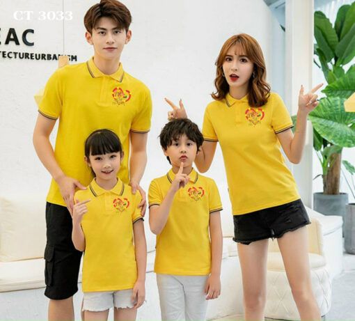 Áo thun gia đình cổ trụ