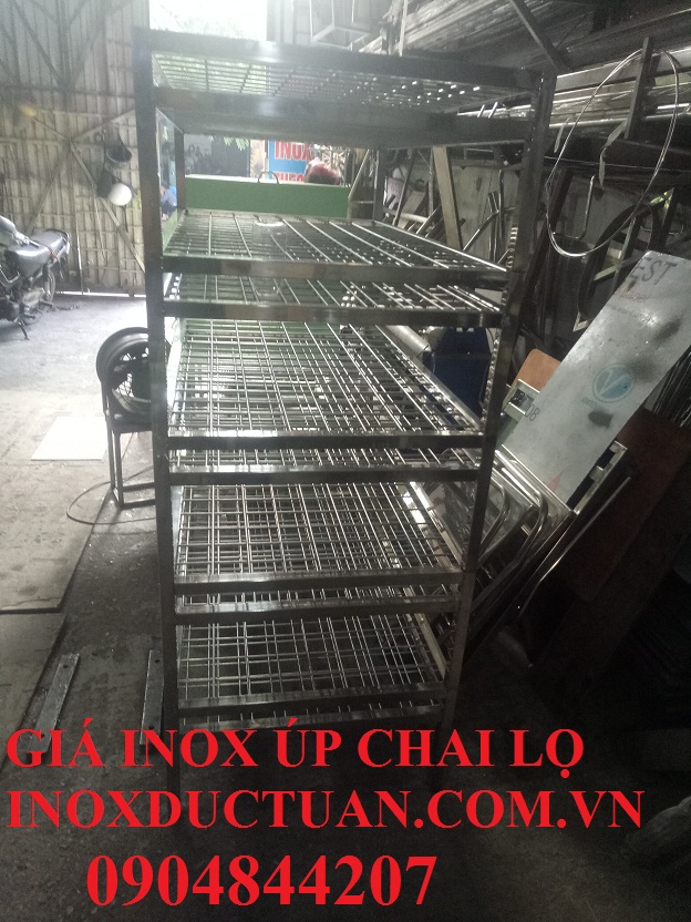Giá inox up chai lọ