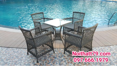 Bộ bàn ghế nhựa giả mây