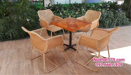 Bộ bàn ghế nhựa giả mây