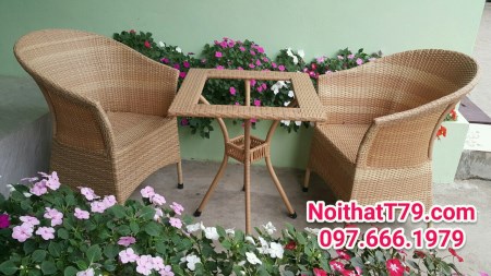 Bộ bàn ghế nhựa giả mây