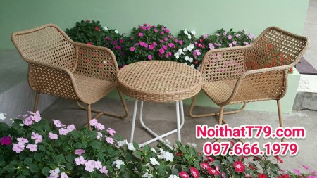 Bộ bàn ghế nhựa giả mây