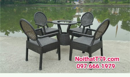 Bộ bàn ghế nhựa giả mây