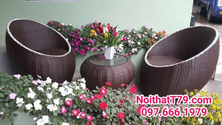 Bộ bàn ghế nhựa giả mây