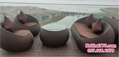 Bộ bàn ghế nhựa giả mây