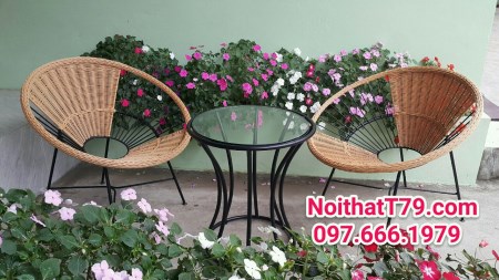 Bộ bàn ghế nhựa giả mây