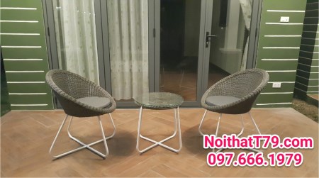 Bộ bàn ghế nhựa giả mây