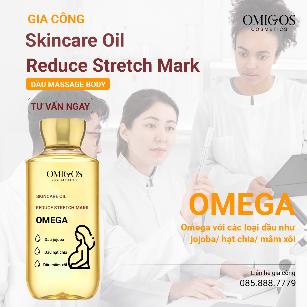Gia công dầu dưỡng chống rạn da Skincare Oil Reduce Stretch Mark