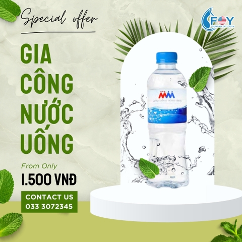 Gia công nước uống đóng chai 520ml